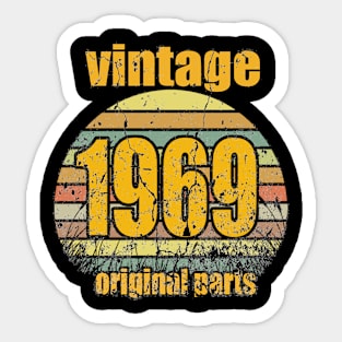 Vintage 1969 All Original Parts Men Women 51st Birthday Sticker